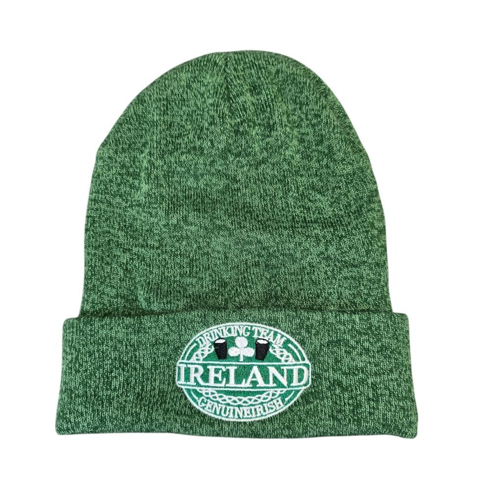 Ireland Unisex Drinking Team Genuine Irish Green Beanie Hat